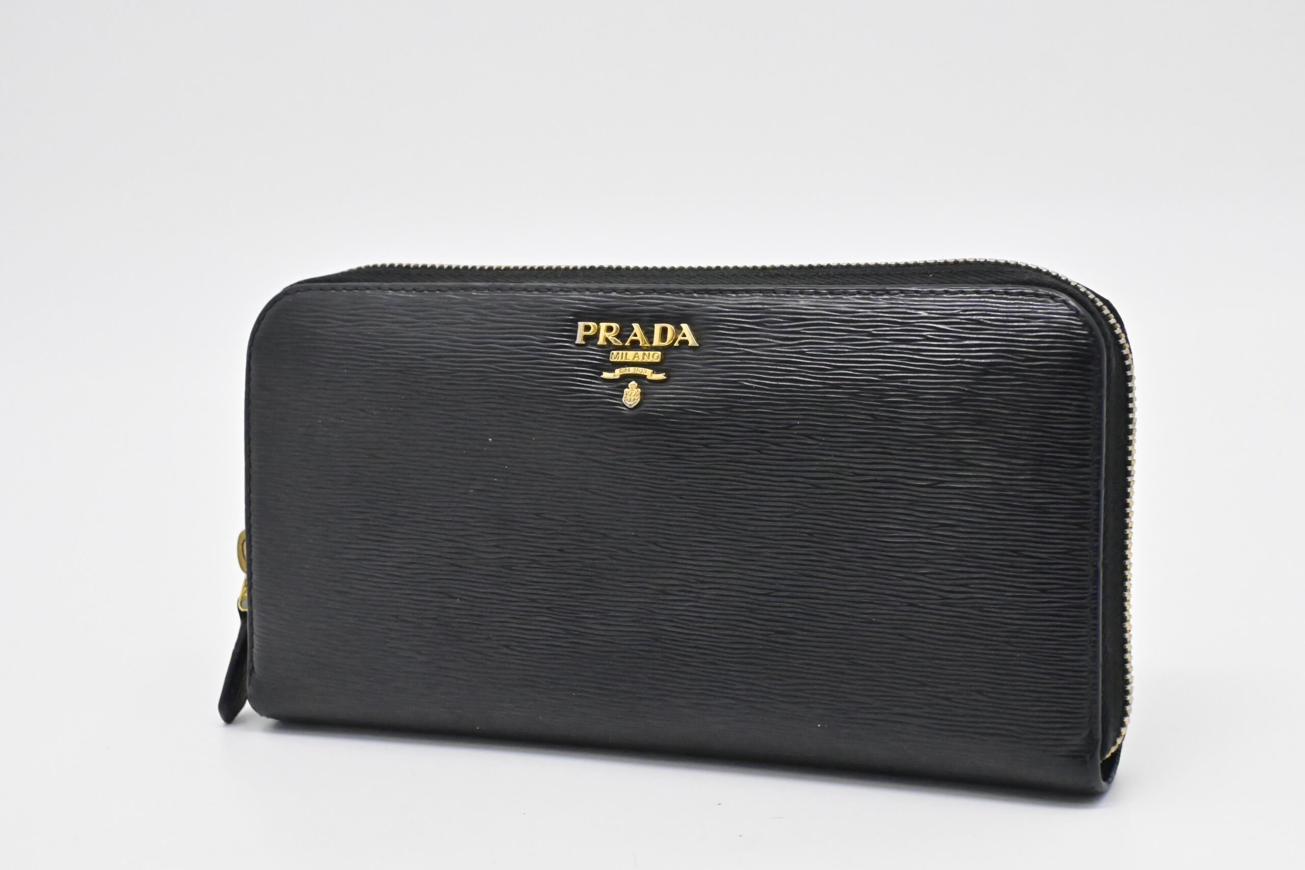 Prada Long Zippy Wallet in Nero Leather
