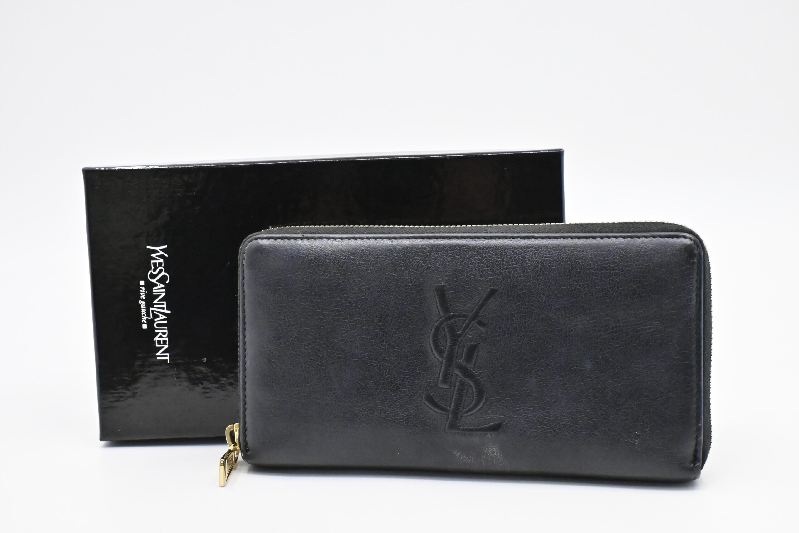YSL Saint Laurent Long Zippy Wallet in Black Leather