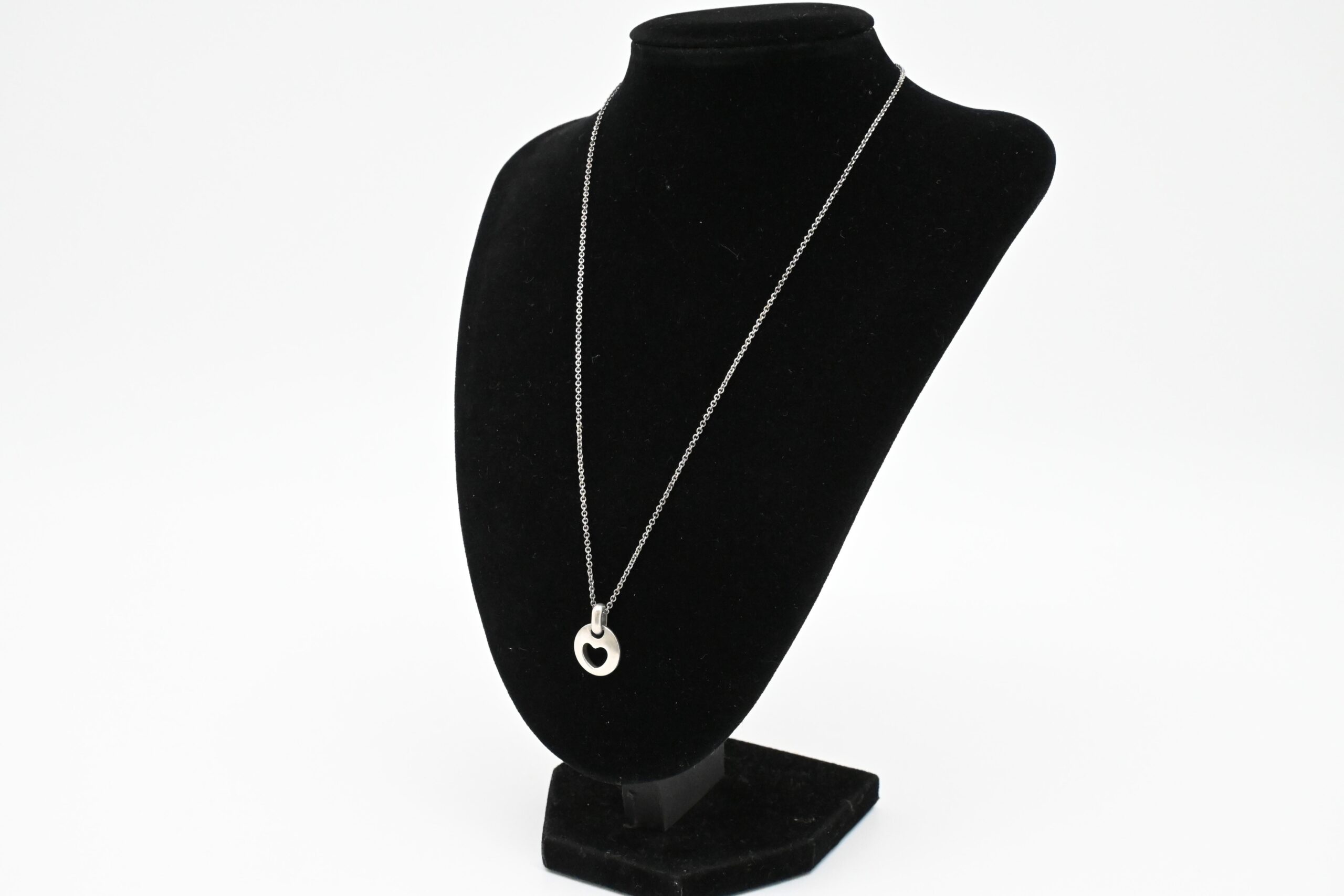 Tiffany & Co. Stencil Heart Necklace in Sterling Silver